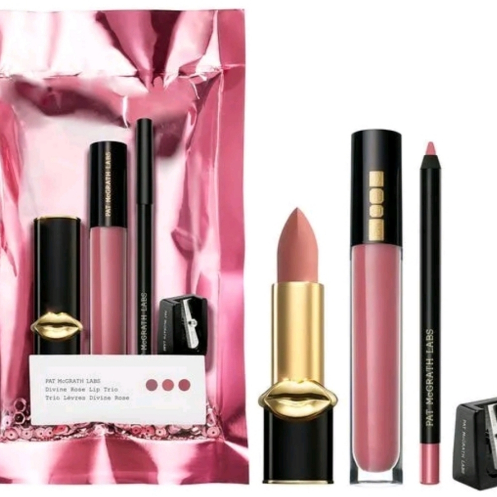 PAT McGRATH Divine Rose Lip Trio Kit ☆☆FULL SIZE & PRICE IS FIRM☆☆